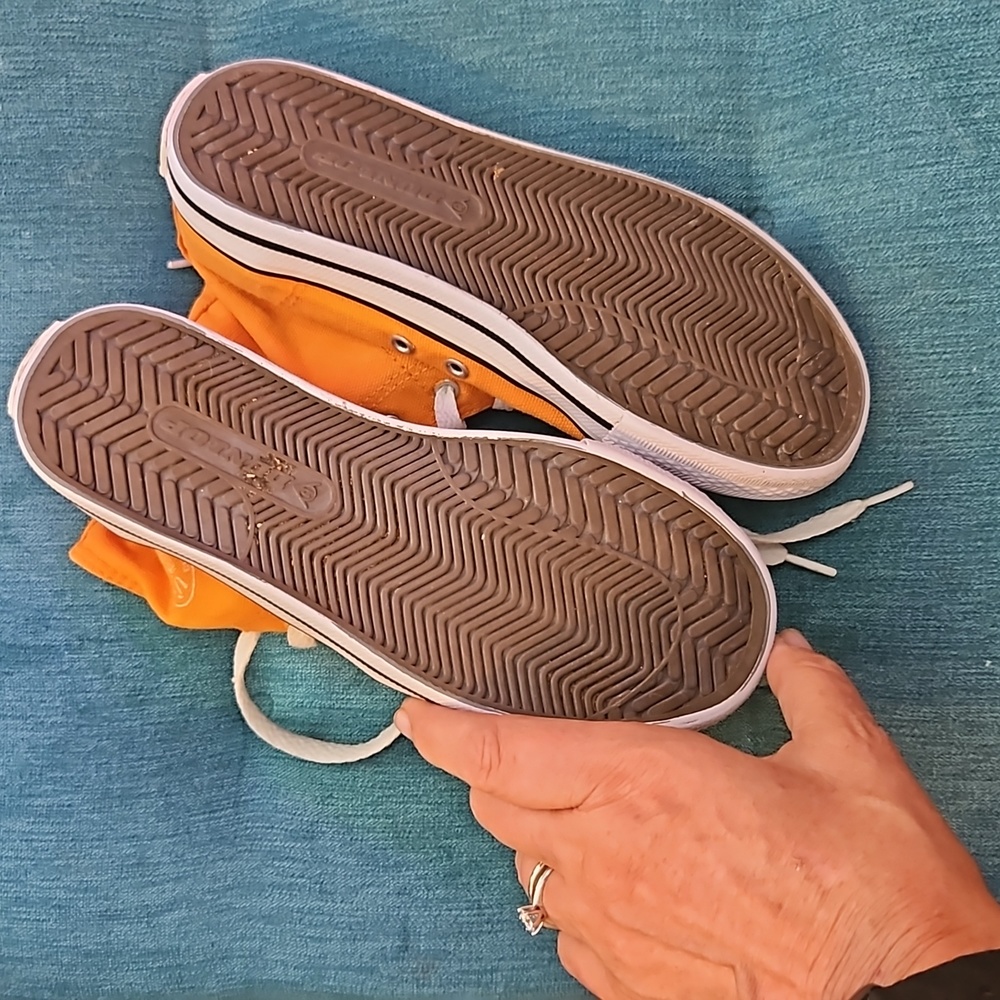 VGC Dunlop orange kids size 1 canvas Converse style high top vintage trainers - Picture 9 of 14